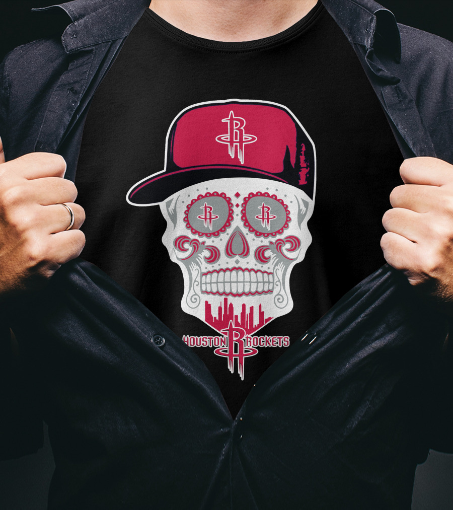 Houston Rockets Skull Cap T-Shirt