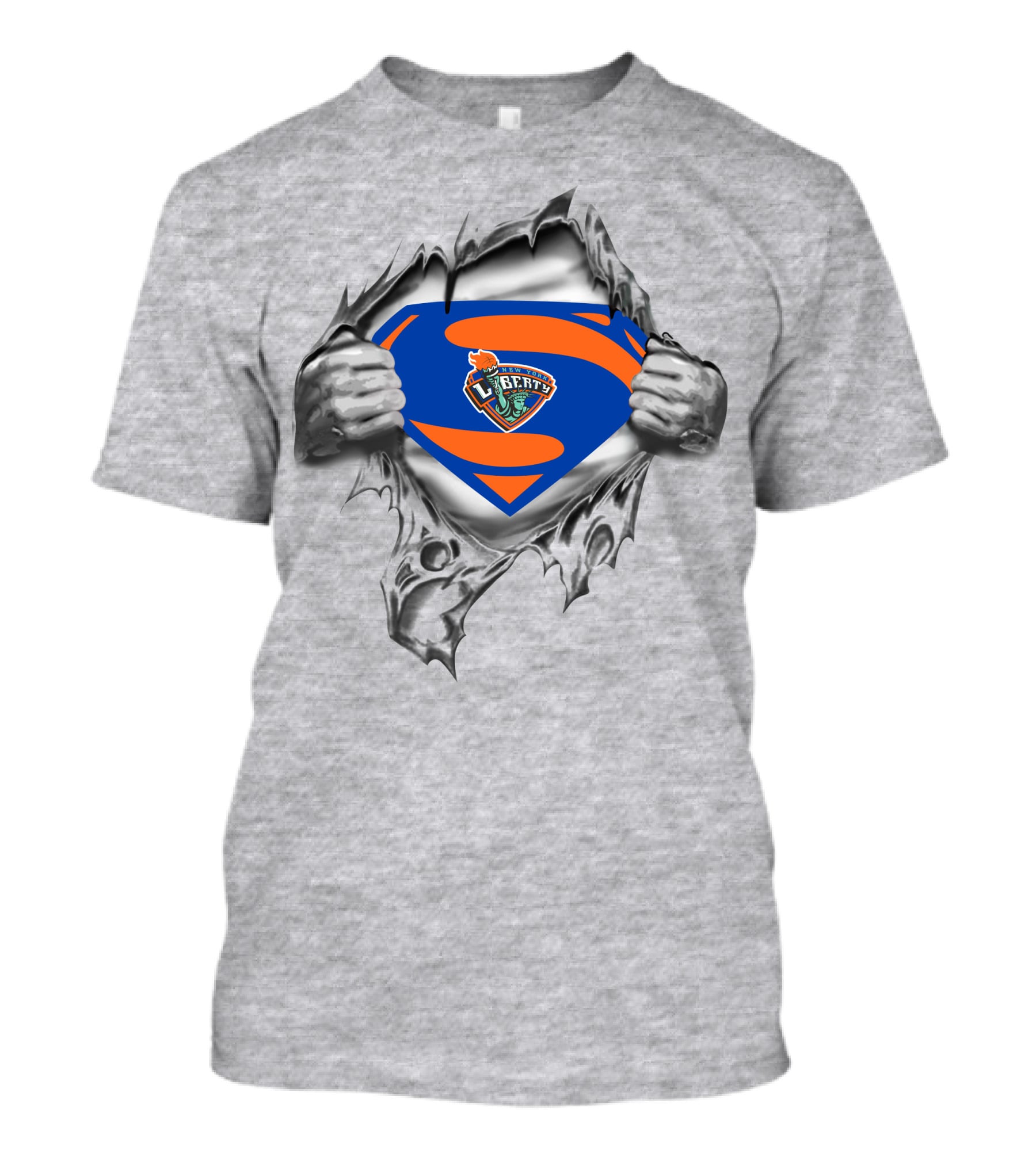 New York Liberty Superman Emblem And Heroic Reveal T-Shirt