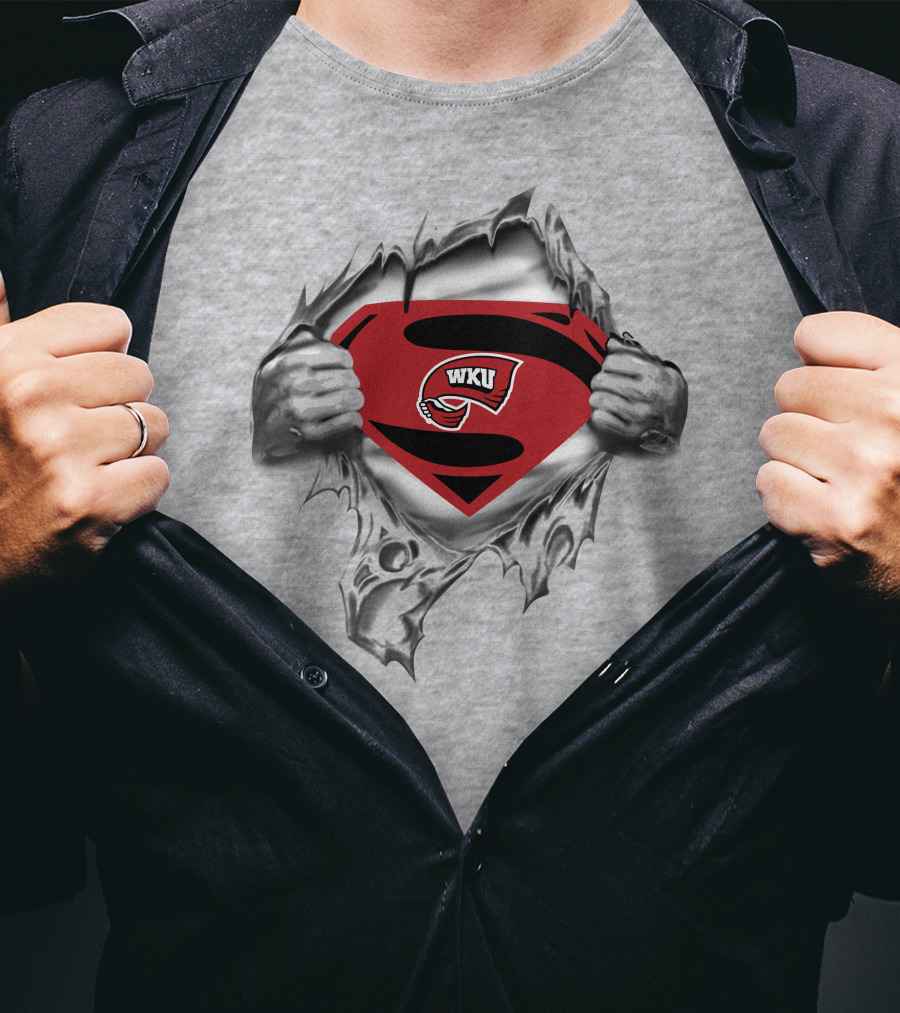 Wku Western Kentucky Hilltoppers Superman Logo Tear T-Shirt