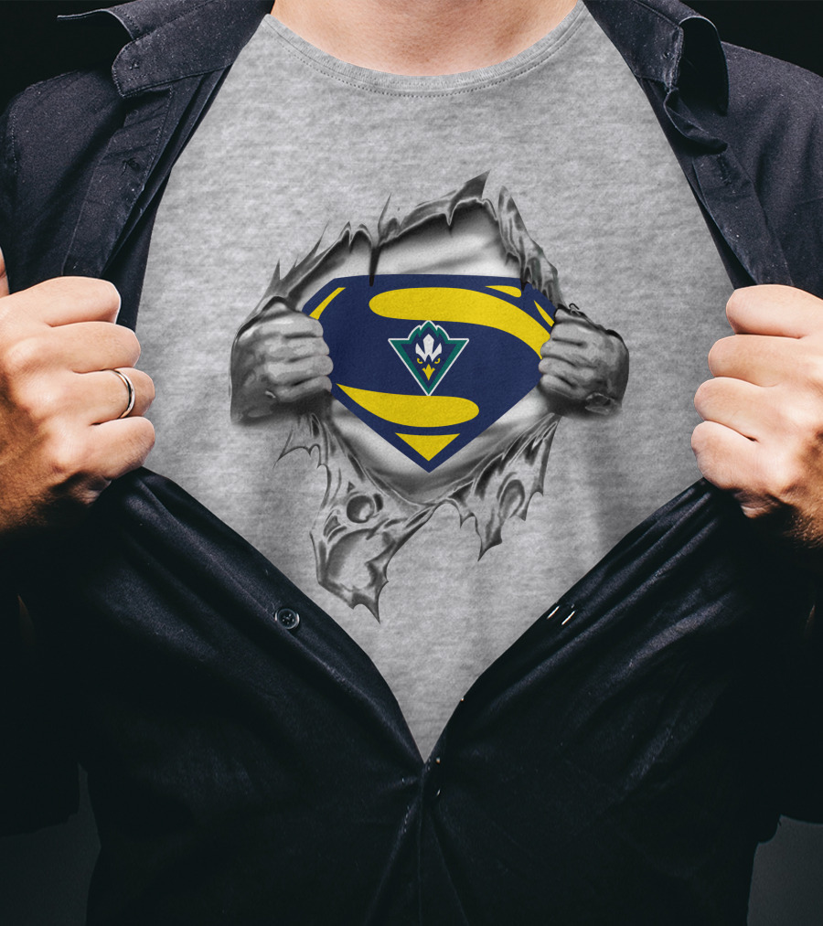 Wilmington Seahawks Superman Logo Hidden Beneath Ripped Metal T-Shirt