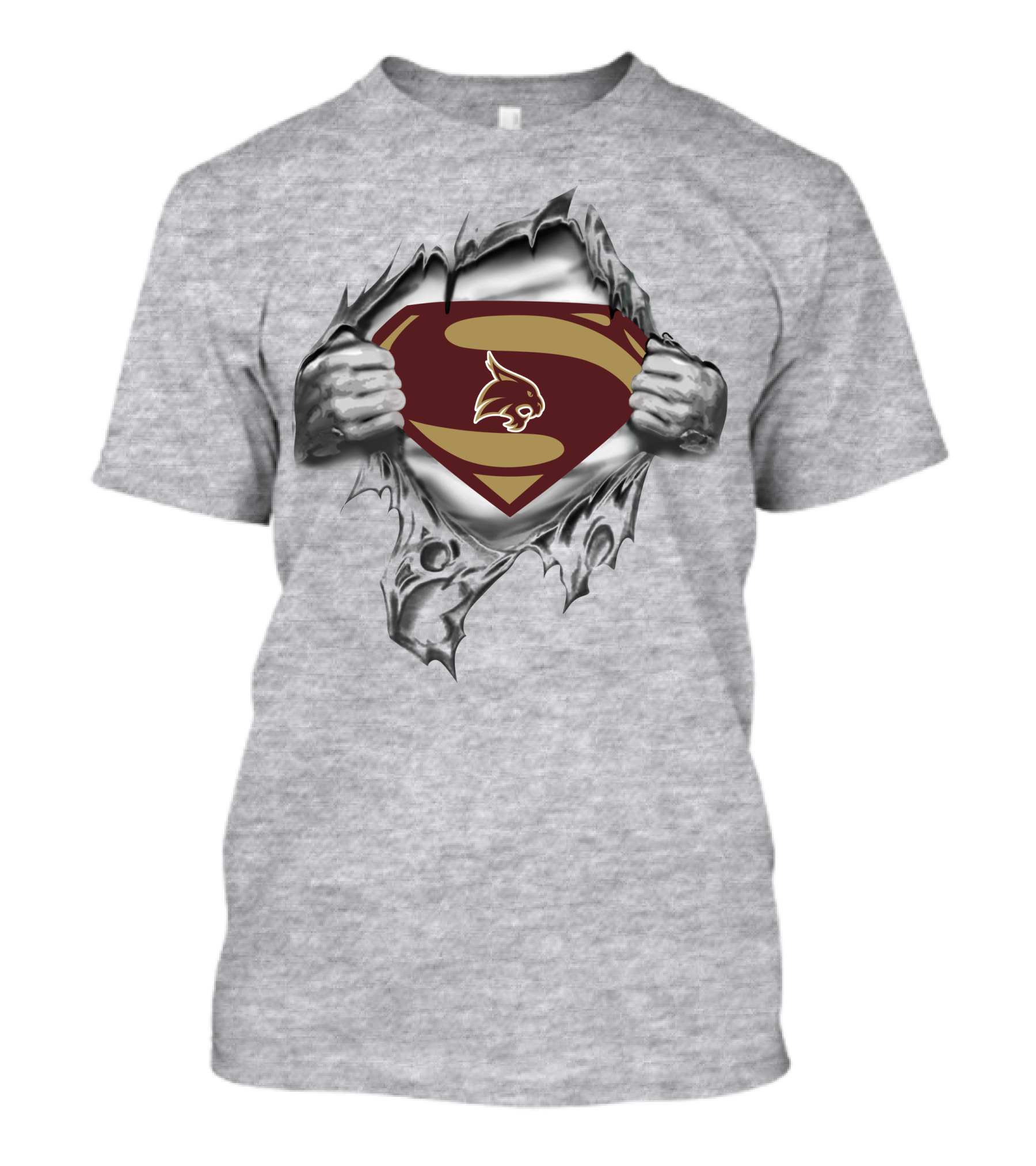 Texas State Bobcats Superman Chest Logo Revealed T-Shirt