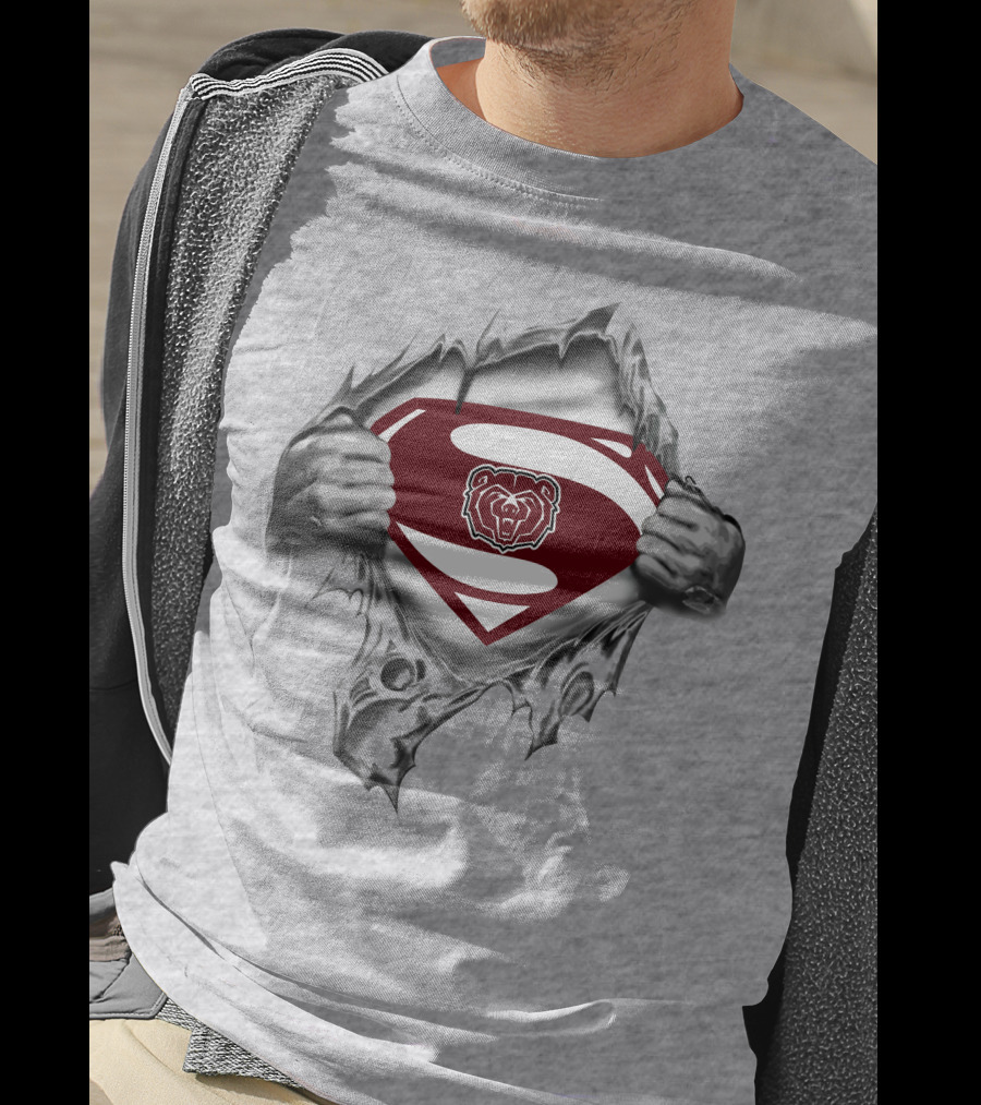 Missouri State Bears Superman Logo Rip T-Shirt
