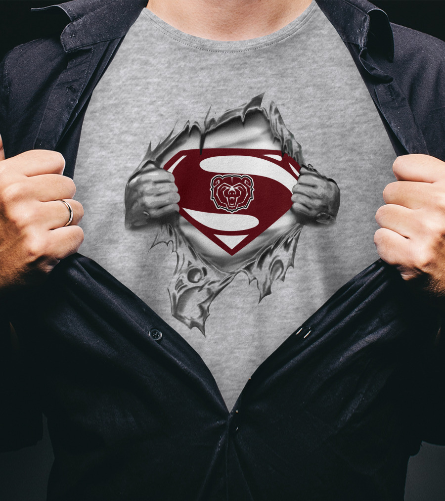 Missouri State Bears Superman Logo Rip T-Shirt