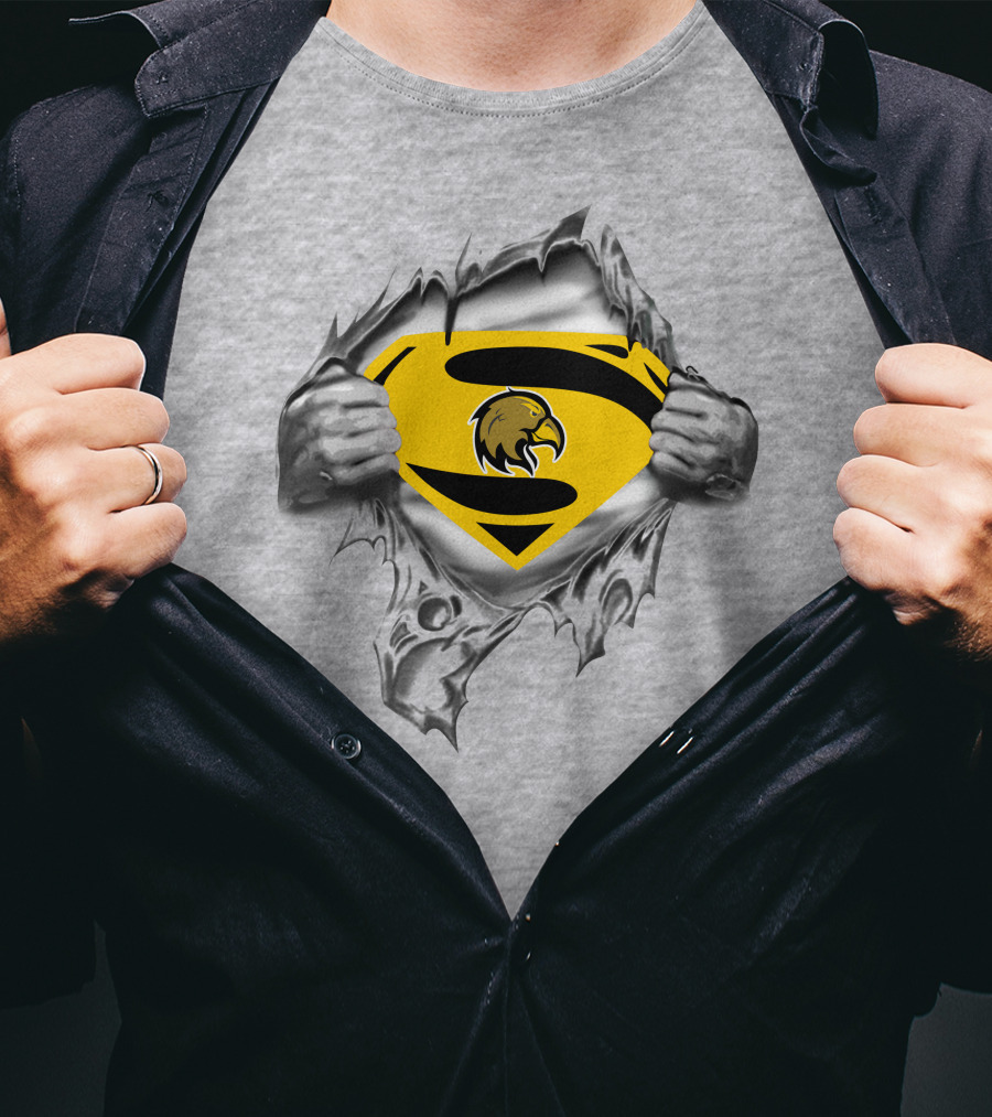 Los Angeles Golden Eagles Superman Logo Rip T-Shirt
