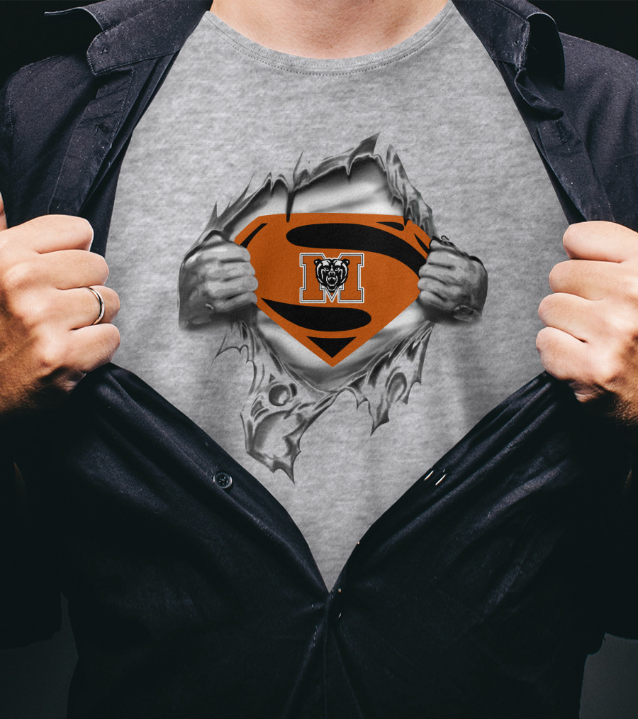 Mercer Bears Superman Logo Emblem With Iconic M And Bear T-Shirt