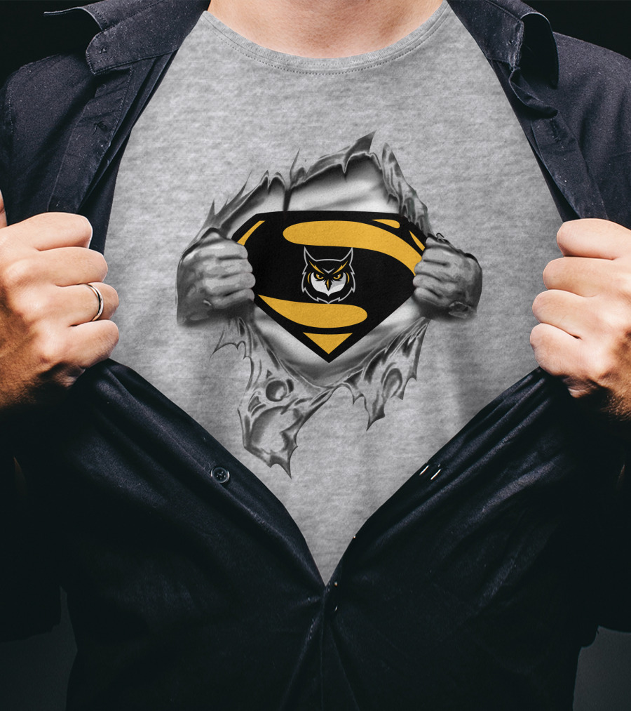 Kennesaw State Owls Superman Logo Rip T-Shirt