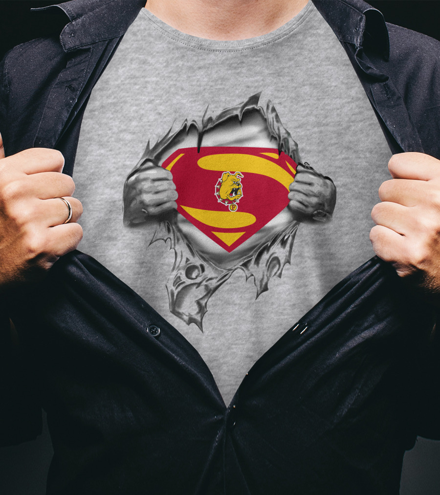Ferris State Bulldogs Superman Logo Burst T-Shirt