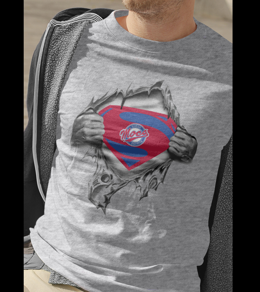 Florida Southern Mocs Superman Logo Hidden Power Rip Through T-Shirt