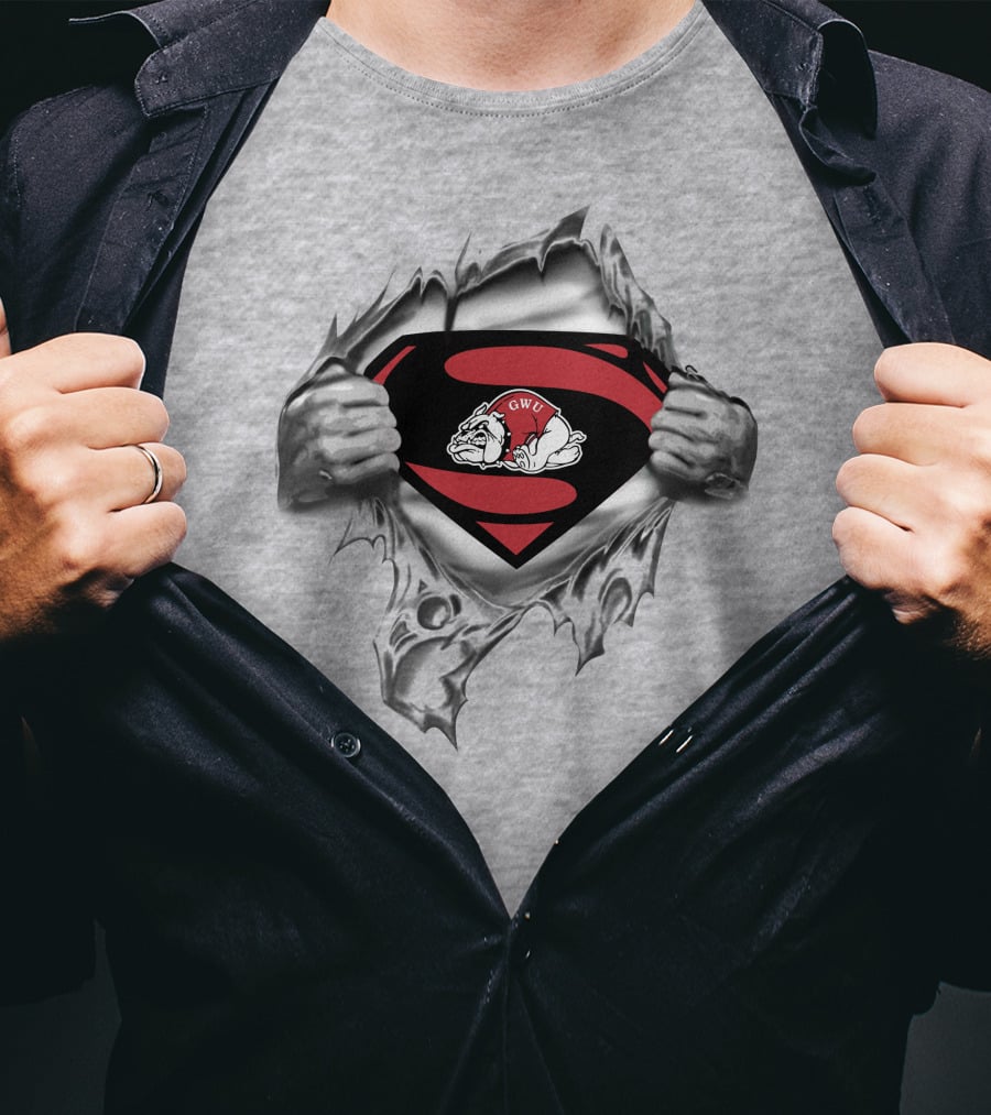 Gardner-Webb Bulldogs Gwc Superman Logo With Bulldog T-Shirt