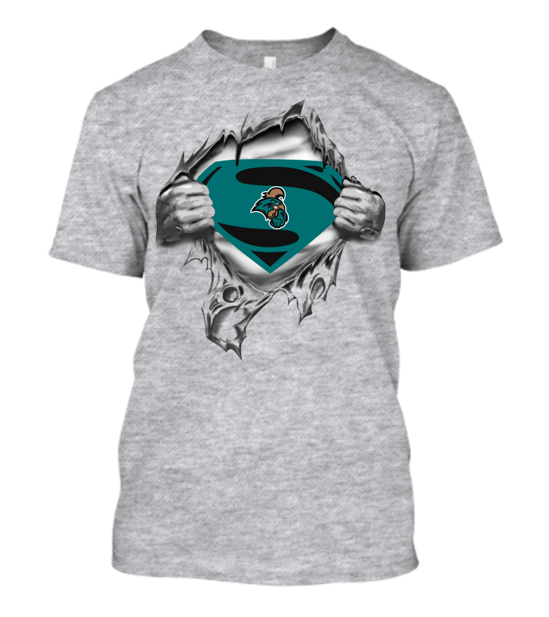 Coastal Carolina Chanticleers Superman Logo Emblem Fusion T-Shirt