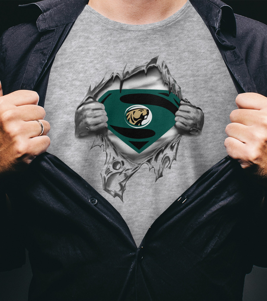 Bemidji State Beavers Superman Logo Torn Shirt T-Shirt