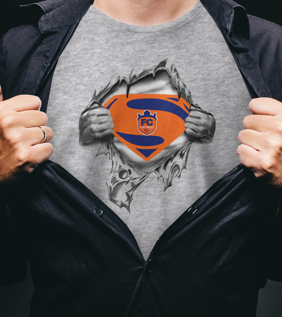 Superman Fc Cincinnati Logo Shield Burst T-Shirt