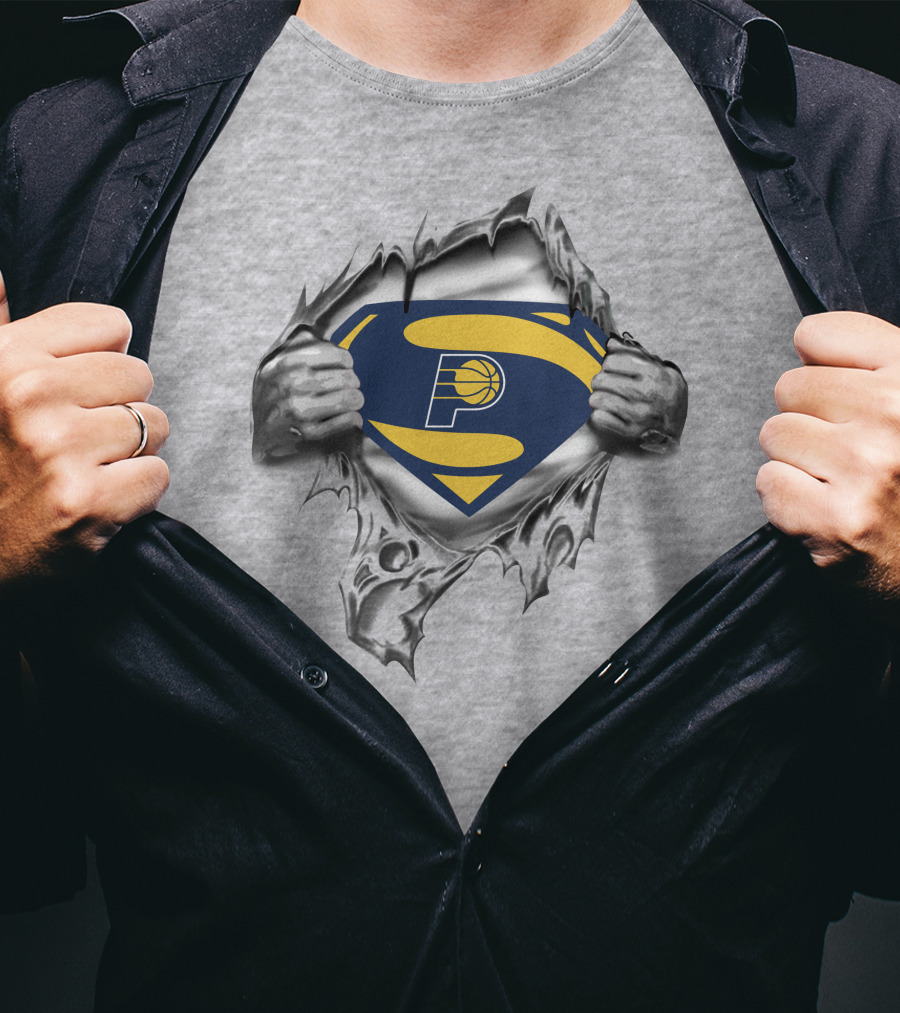 Indiana Pacers Superman Logo Basketball Hero 80S Style T-Shirt