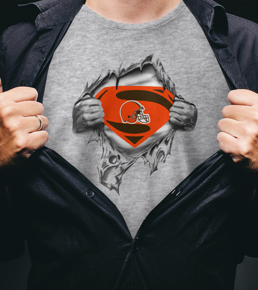 Cleveland Browns Superman Logo Rip T-Shirt