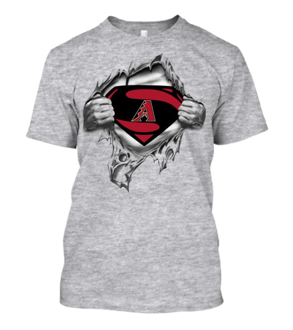 Arizona Diamondbacks Superman Logo Emblem Torn T-Shirt