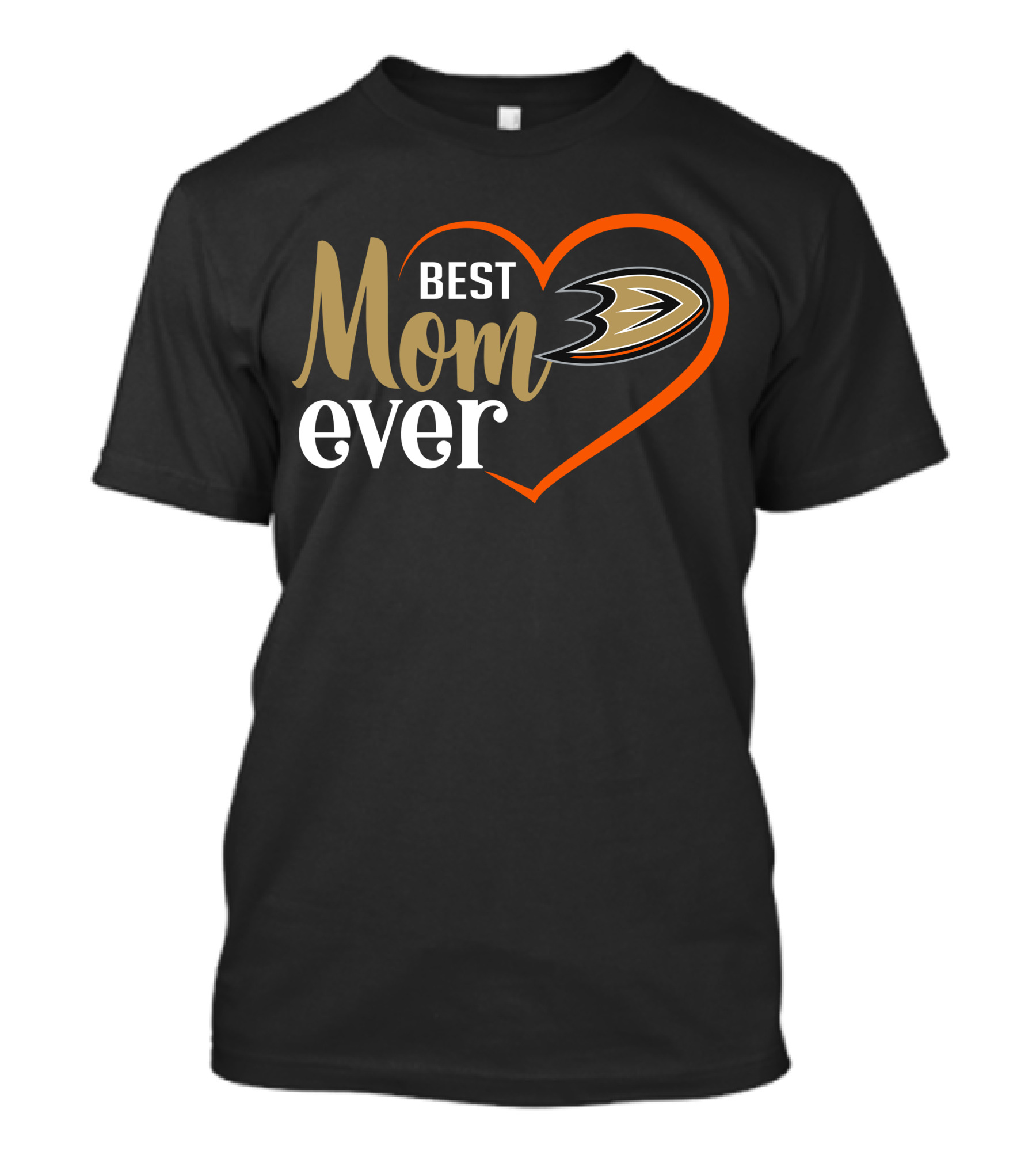 Anaheim Ducks Best Mom Ever Heart-Shaped T-Shirt
