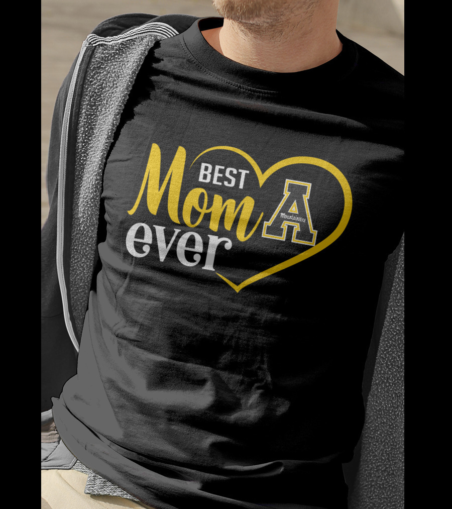 Appalachian State Mountaineers Best Mom Ever Heart T-Shirt