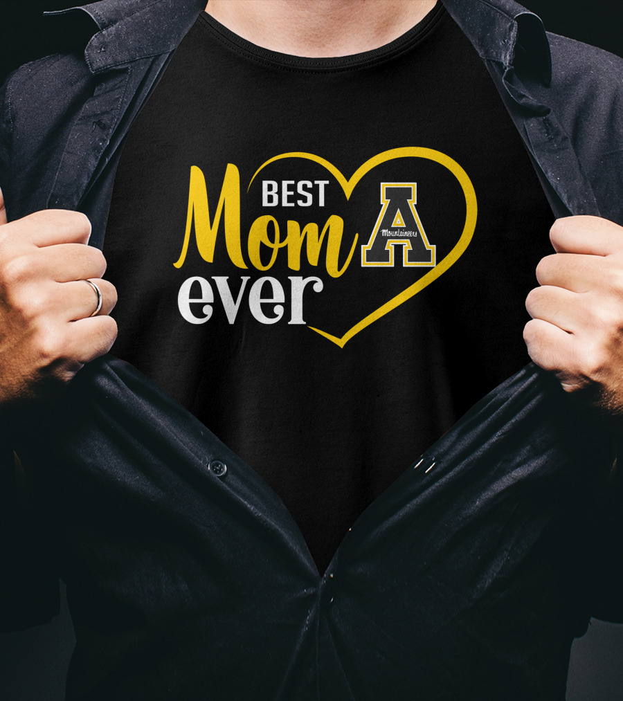 Appalachian State Mountaineers Best Mom Ever Heart T-Shirt