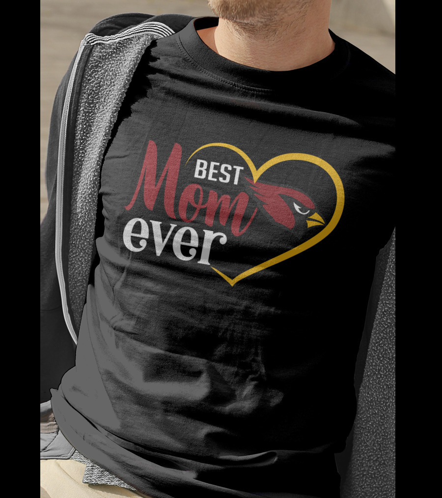 Arizona Cardinals Best Mom Ever Heart T-Shirt
