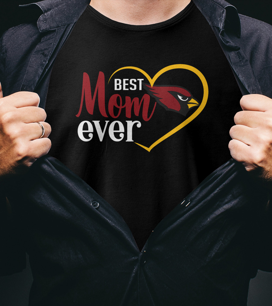 Arizona Cardinals Best Mom Ever Heart T-Shirt