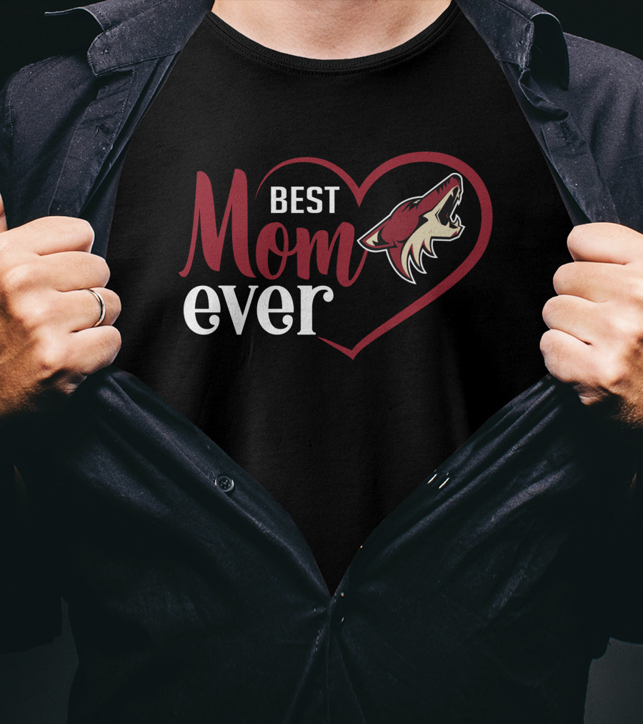 Arizona Coyotes Best Mom Ever Heart T-Shirt