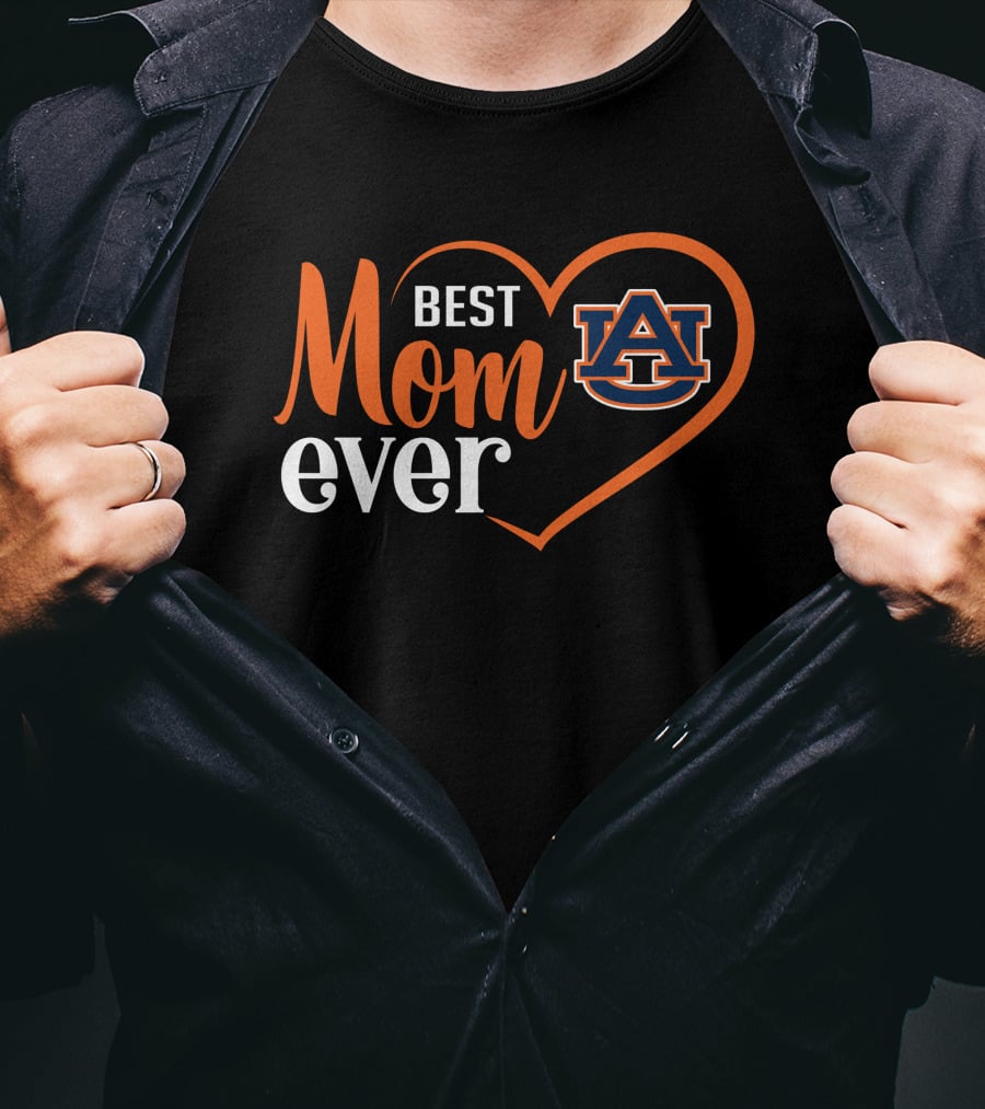 Auburn Tigers Best Mom Ever Heart T-Shirt