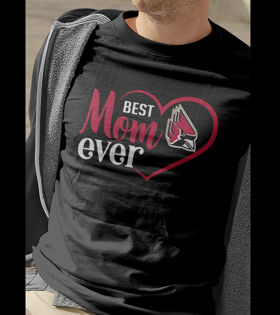 Ball State Cardinals Best Mom Ever Heart T-Shirt