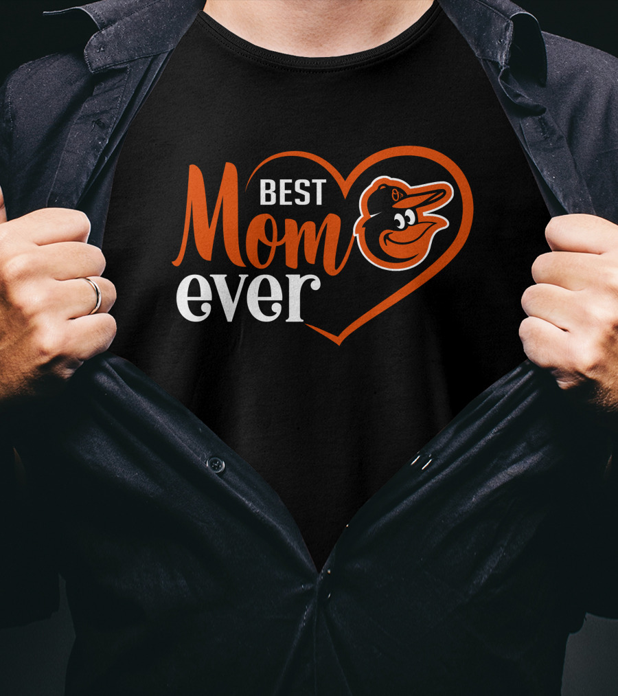 Baltimore Orioles Best Mom Ever Heart T-Shirt