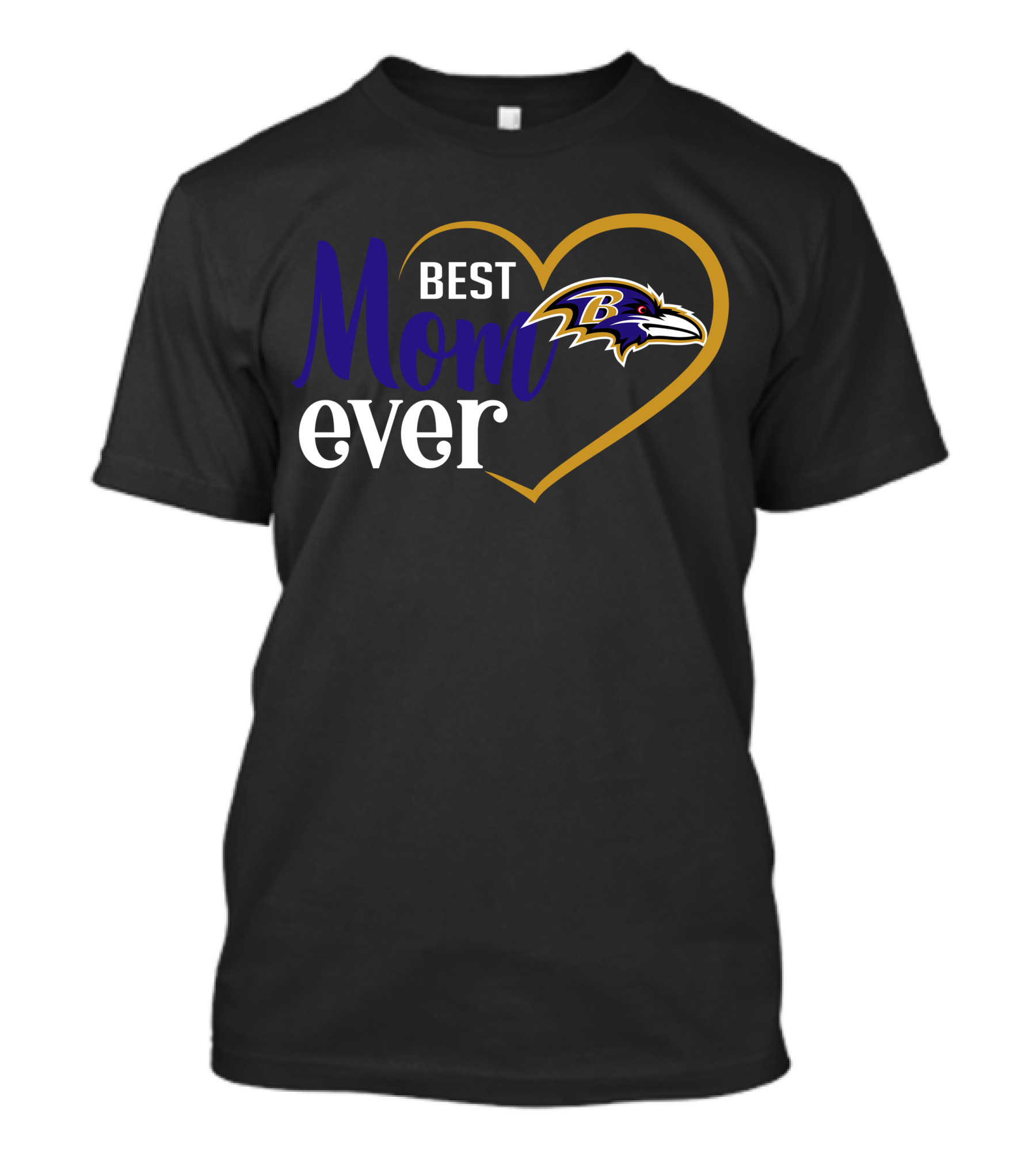 Best Mom Ever Baltimore Ravens Heart T-Shirt