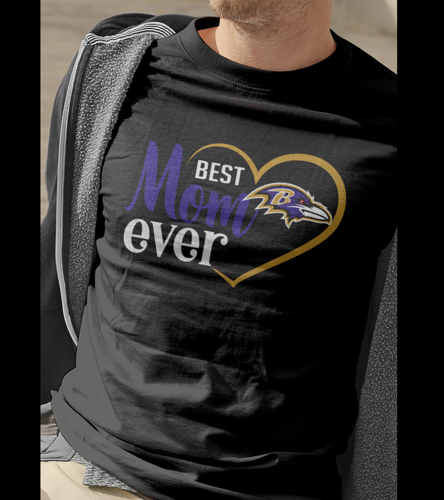 Best Mom Ever Baltimore Ravens Heart T-Shirt