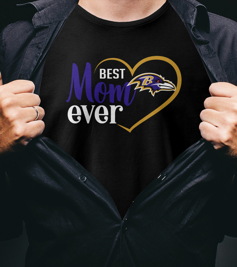 Best Mom Ever Baltimore Ravens Heart T-Shirt