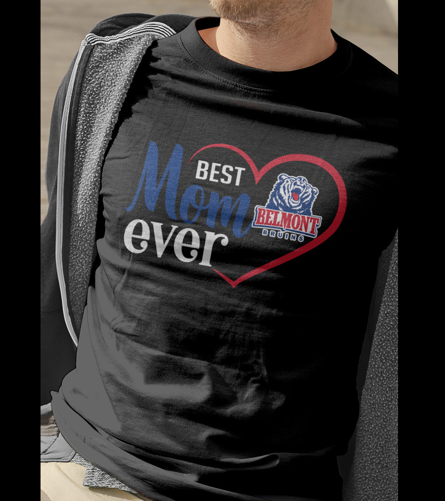 Belmont Bruins Best Mom Ever Heart T-Shirt