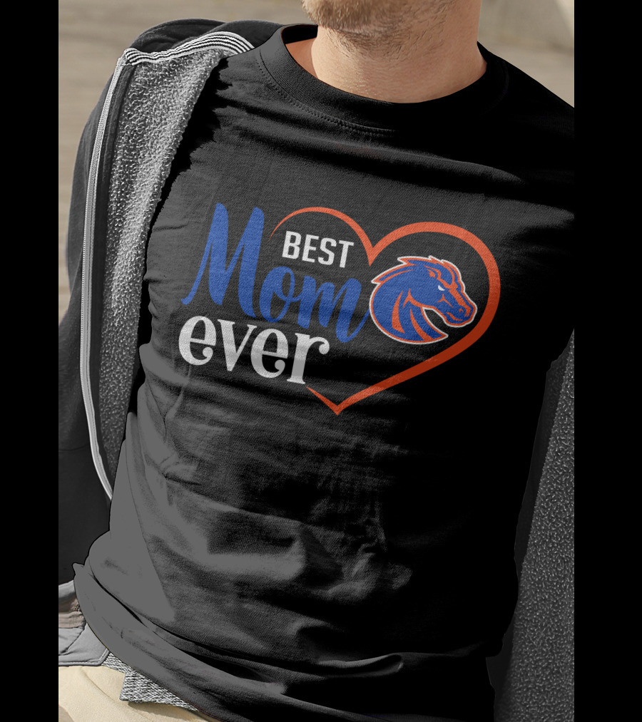 Best Mom Ever Boise State Broncos Heart T-Shirt