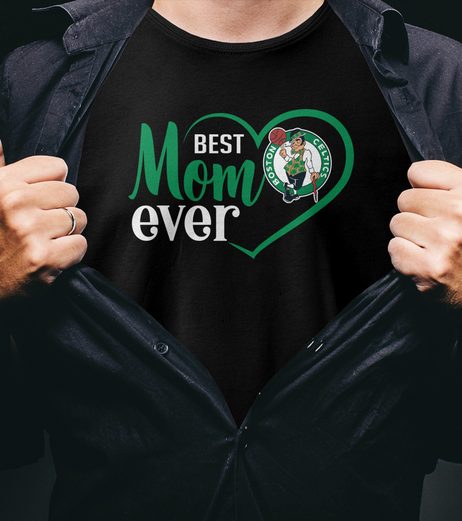 Best Mom Ever Boston Celtics Heart T-Shirt