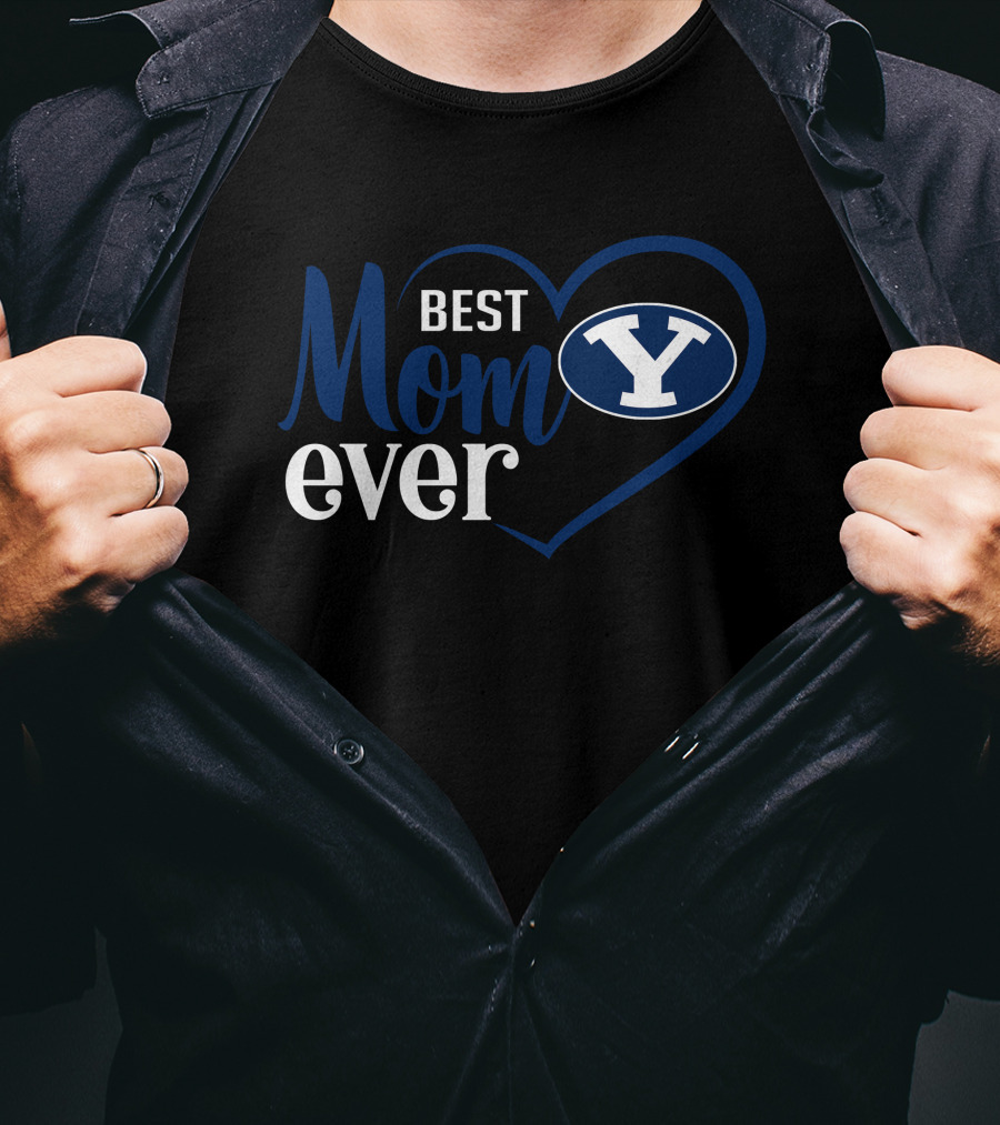 Byu Cougars Best Mom Ever Heart Y T-Shirt