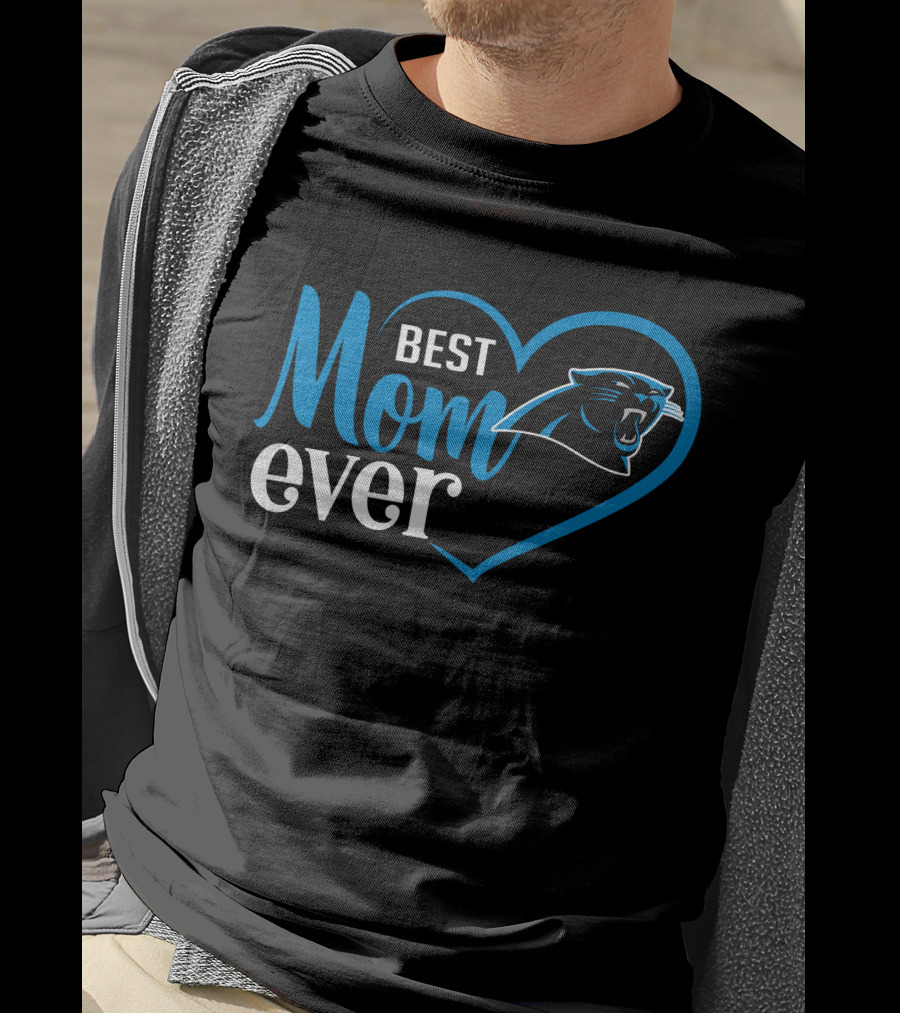 Best Mom Ever Carolina Panthers Heart T-Shirt