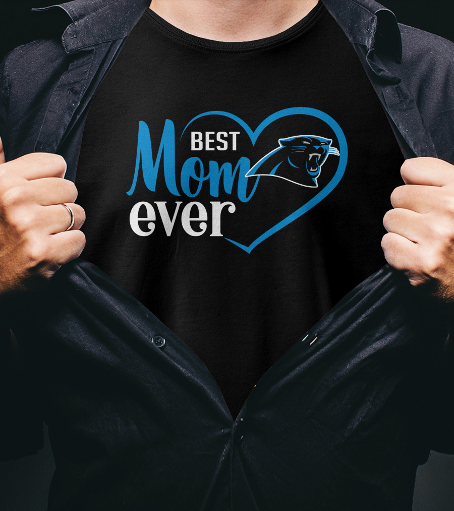 Best Mom Ever Carolina Panthers Heart T-Shirt