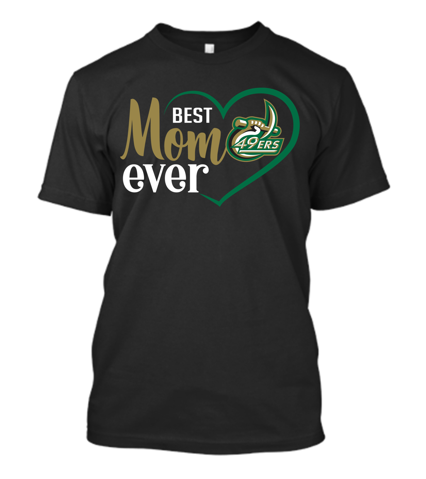 Charlotte 49ers Best Mom Ever Heart T-Shirt