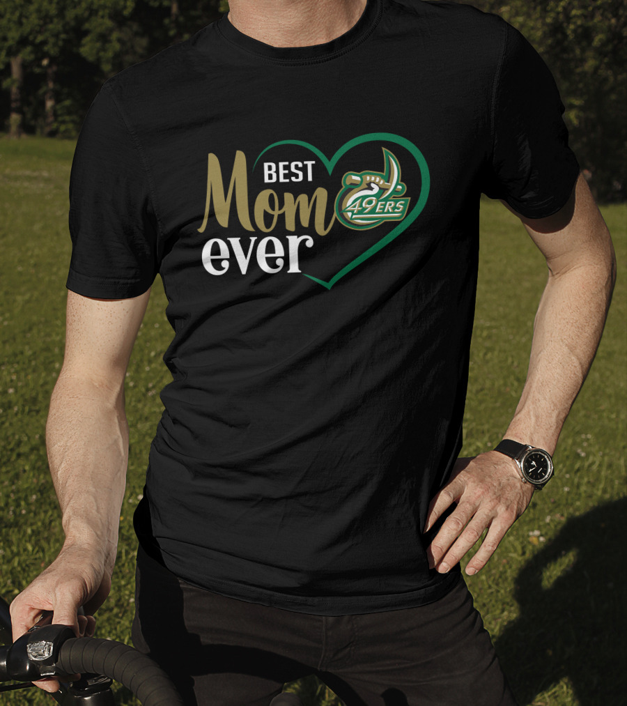 Charlotte 49ers Best Mom Ever Heart T-Shirt