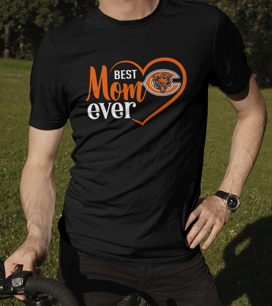 Chicago Bears Best Mom Ever Heart T-Shirt