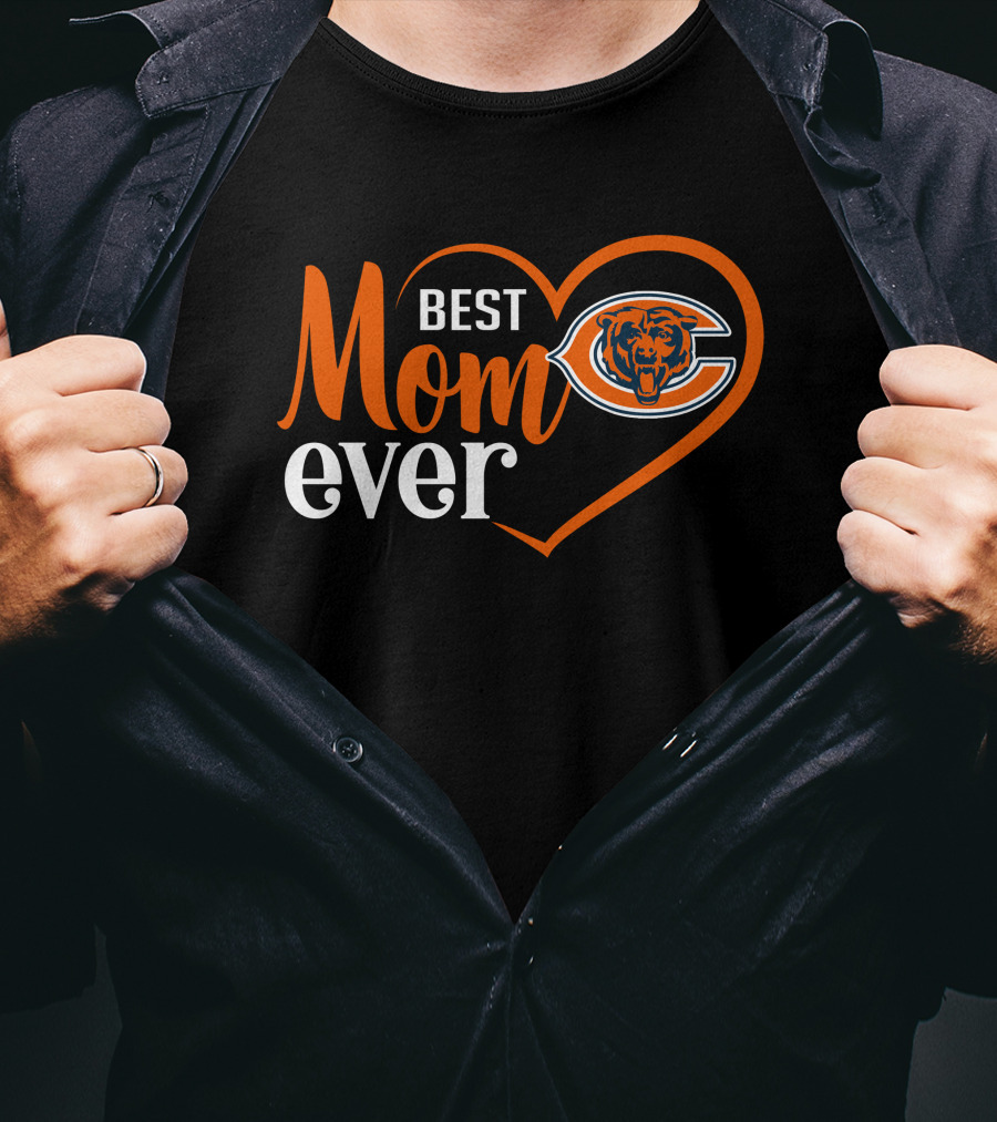 Chicago Bears Best Mom Ever Heart T-Shirt
