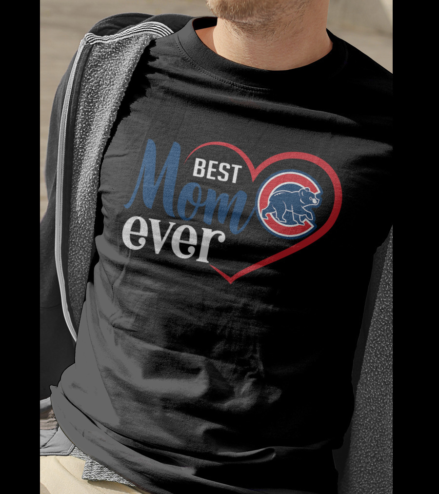 Chicago Cubs Best Mom Ever Heart T-Shirt