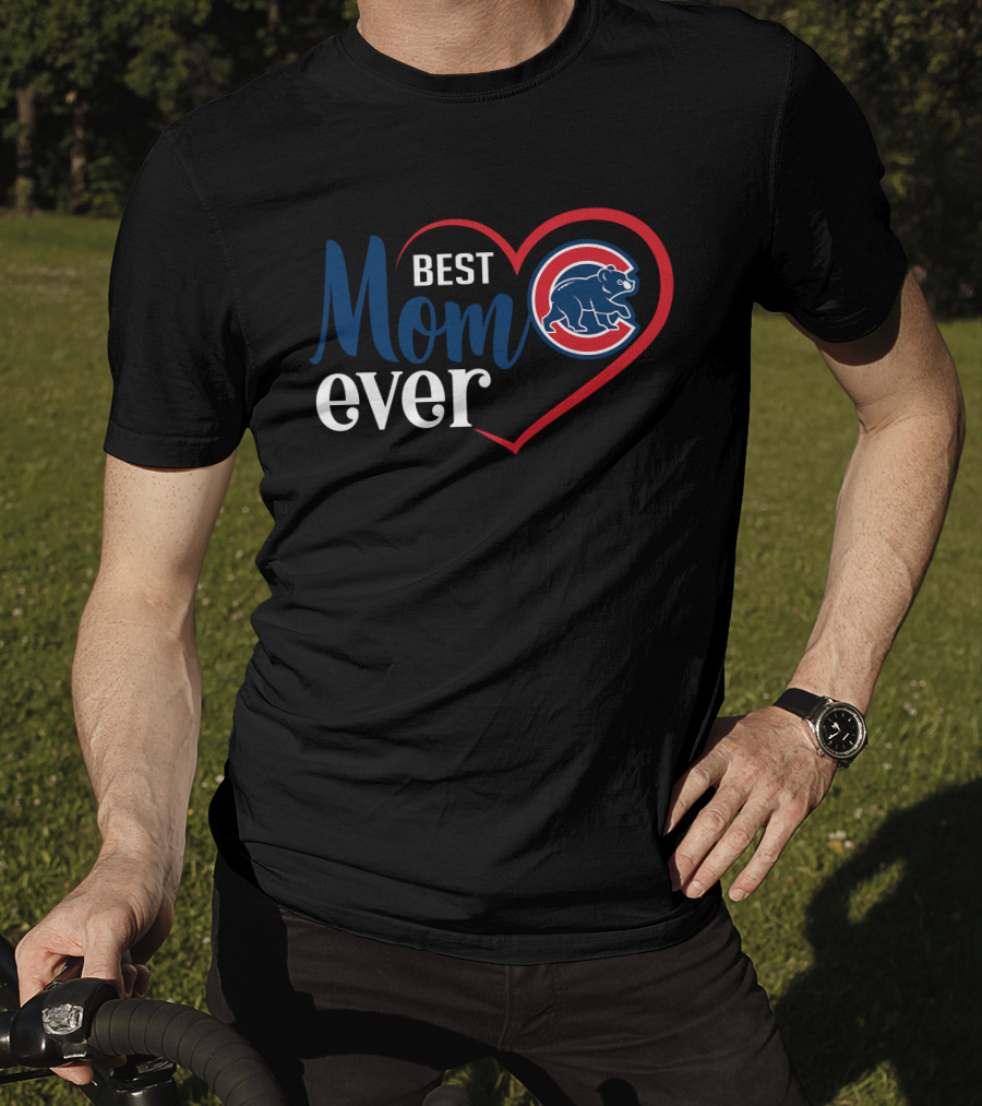 Chicago Cubs Best Mom Ever Heart T-Shirt