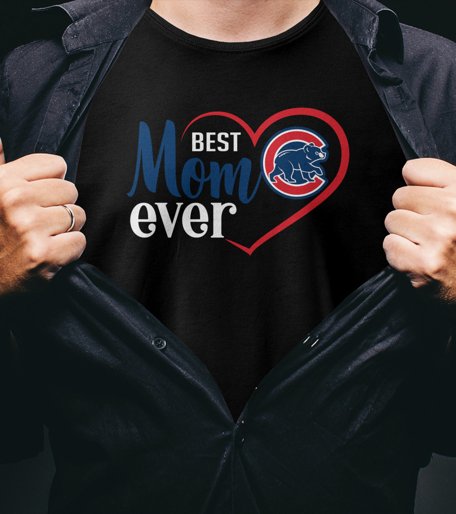 Chicago Cubs Best Mom Ever Heart T-Shirt