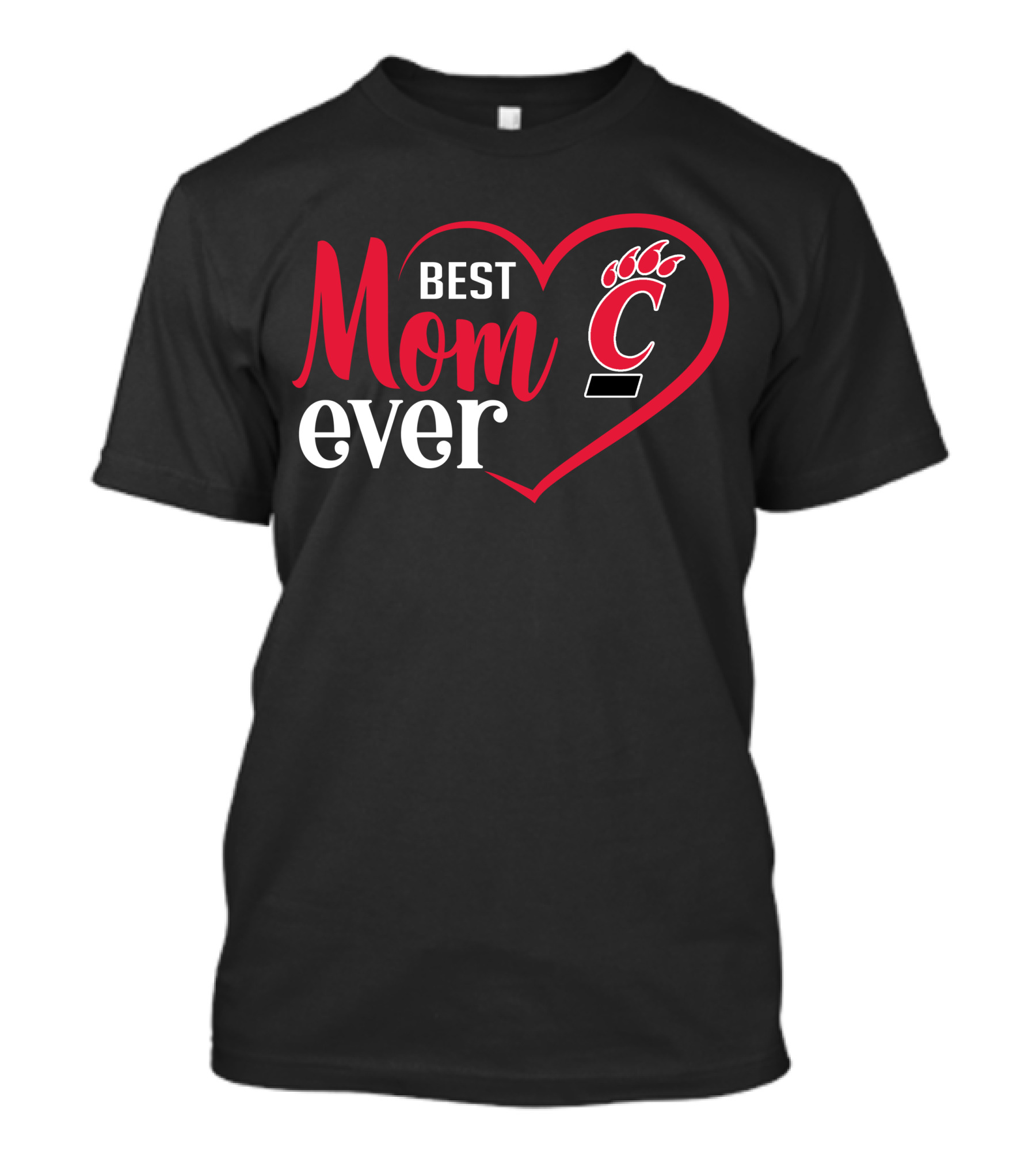 Cincinnati Bearcats Best Mom Ever Heart T-Shirt