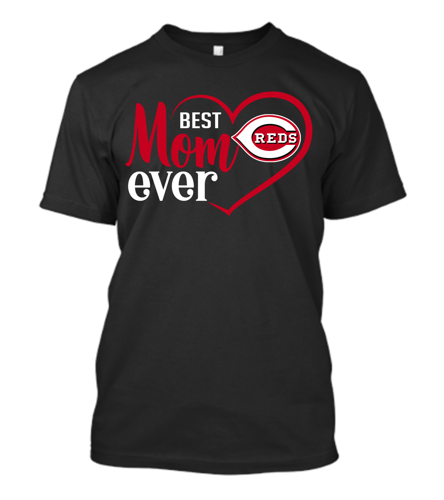 Cincinnati Reds Best Mom Ever Heart T-Shirt