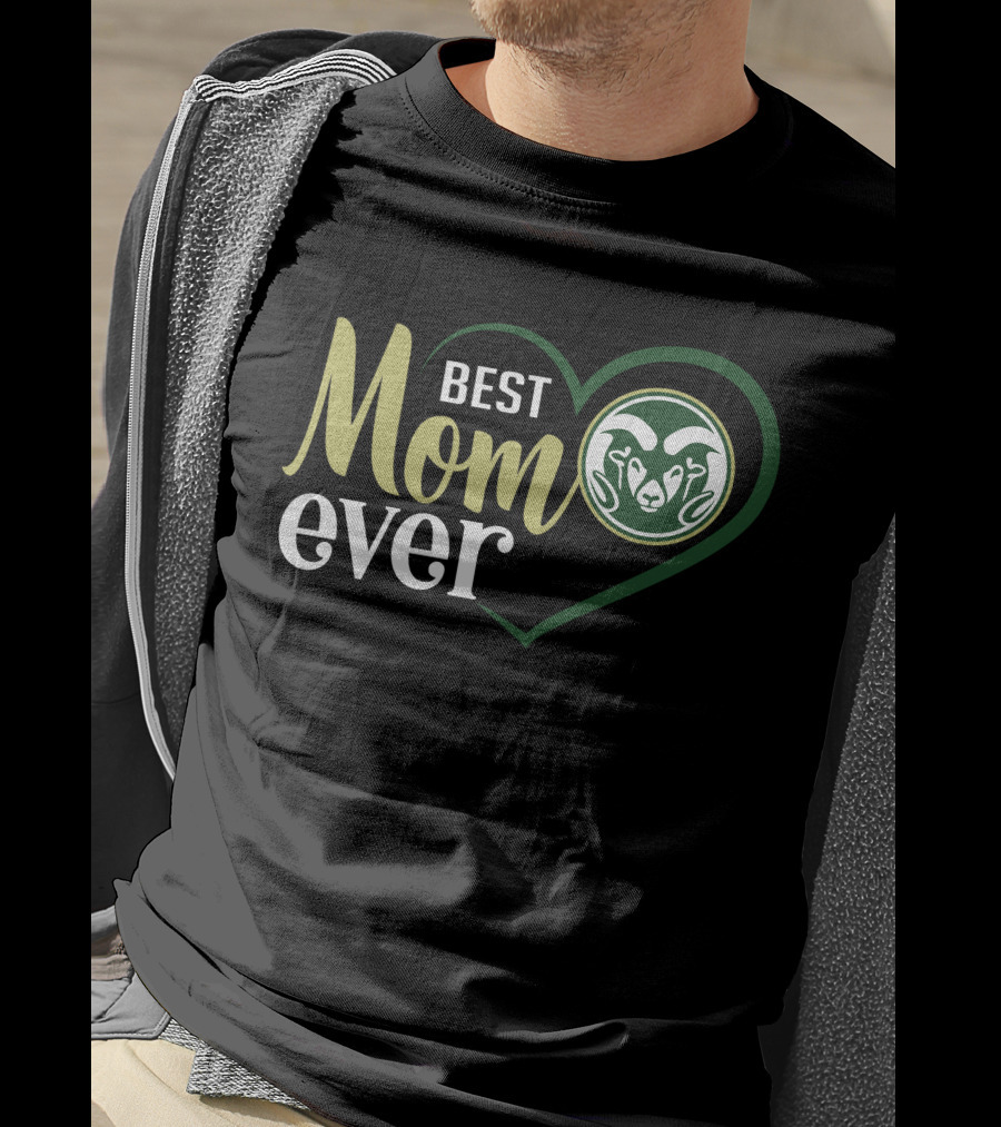 Best Mom Ever Colorado State Rams Heart Logo​ T-Shirt
