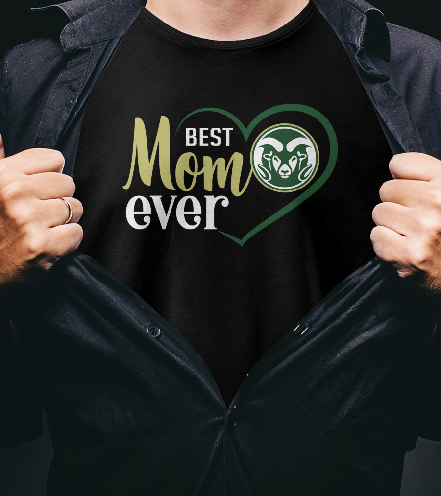 Best Mom Ever Colorado State Rams Heart Logo​ T-Shirt