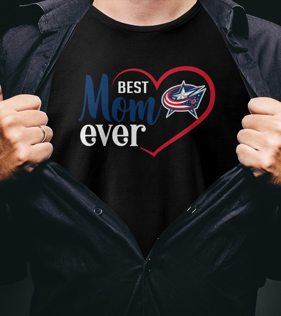 Columbus Blue Jackets Heart Best Mom Ever T-Shirt