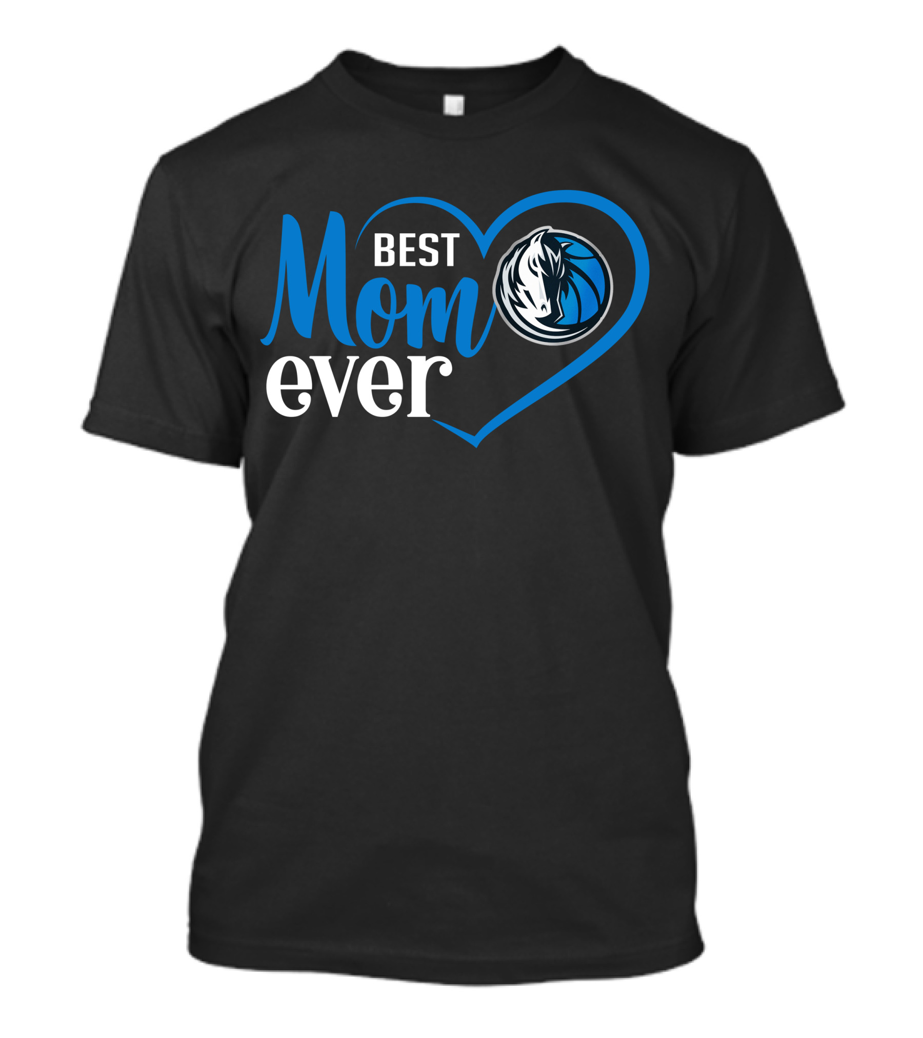 Dallas Mavericks Best Mom Ever Heart T-Shirt